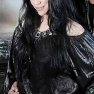 BCBG black metallic off shoulder blouse Sz. XS